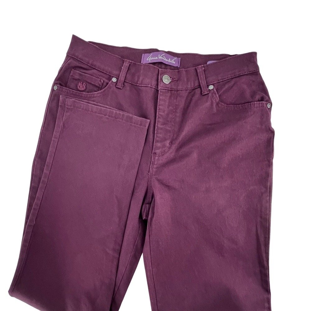 Gloria Vanderbilt Amanda Jeans Womens 6 Short Purple High Rise Tapered Stretch